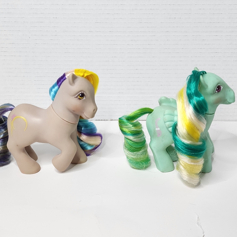 Vintage 1980s G1 My Little Pony Set of Brush n Grow Ponies